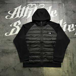 The North Face sporty knitted hooded lightweight down jacket